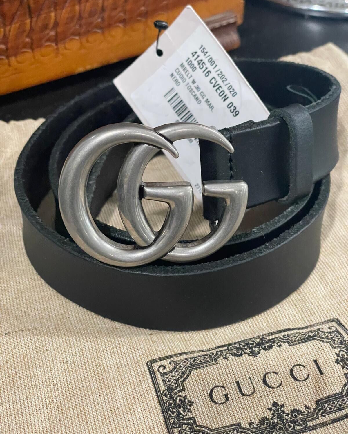 Gucci GG Marmont thin leather Belt (Unisex) 414516 CVE0N Gucci GG Marmont thin leather Belt (Unisex) 414516 CVE0N