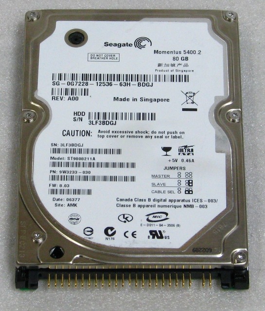 Seagate 80gb laptop notebook hard drive 80gb IDE PATA