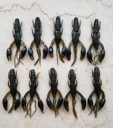 10x schwarze Gummikrebse