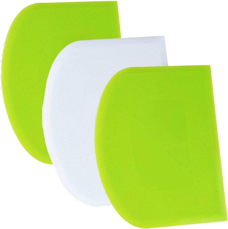 Dough Scraper Bench Scraper - 3P 4.7x3.7" Plastic Flexible Bowl Scraper, Sharp E
