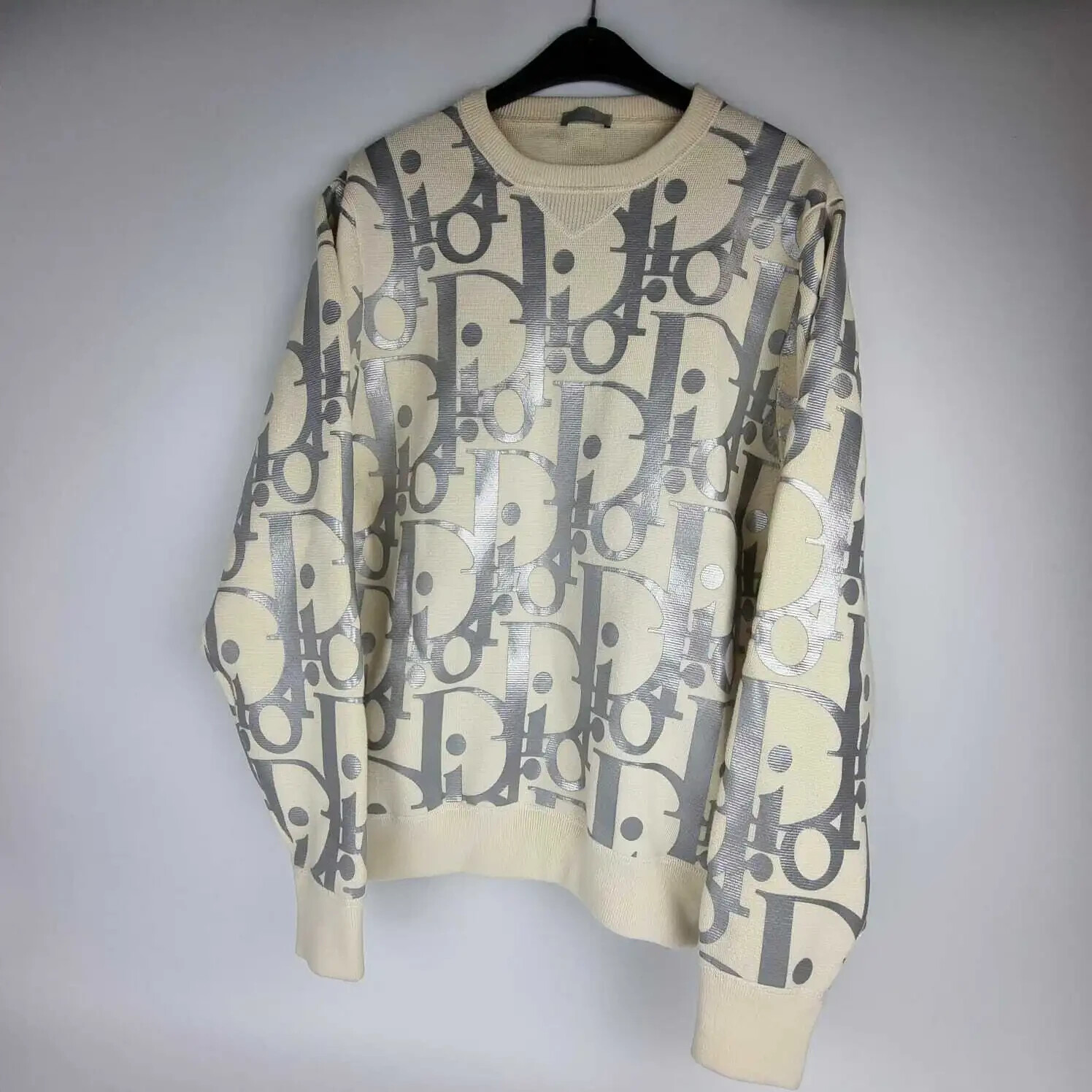 Dior Homme Oblique White/Silver Wool Sweater New Size M | eBay Dior Homme Oblique White/Silver Wool Sweater New Size M | eBay