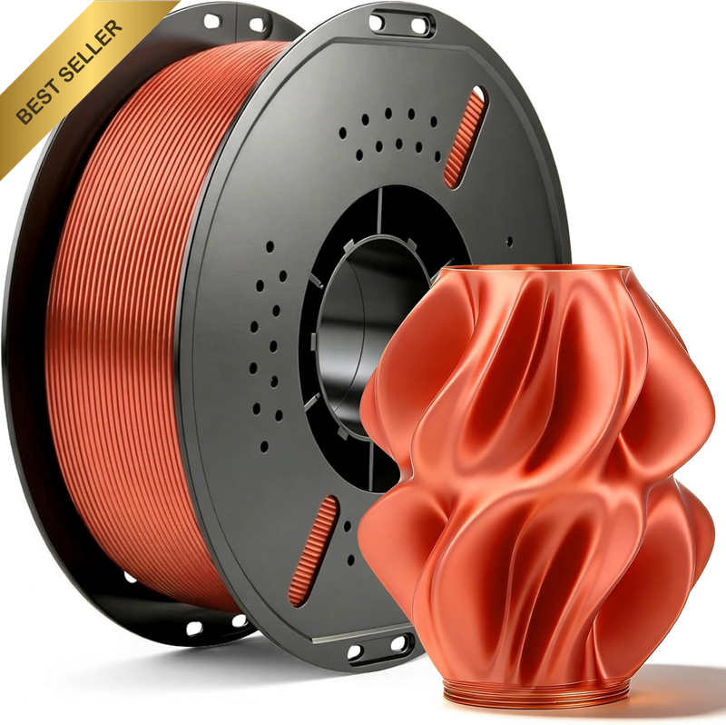Silk Red PLA Filament 1.75Mm, Clog-Free Silk Shiny 3D Printer Filament, Dimensio