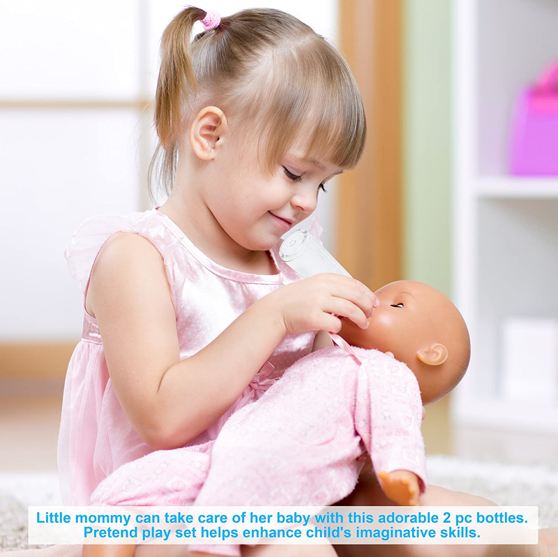 Magic Baby Bottle Toy Set, Play Bottles with Disappearing Milk & Juice, Doll Acc