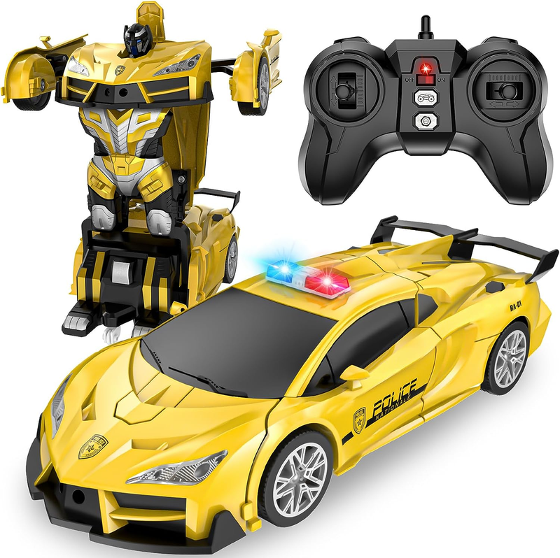 , Transform Robot Rc Cars, 2.4ghz Transforming Police Car Toy