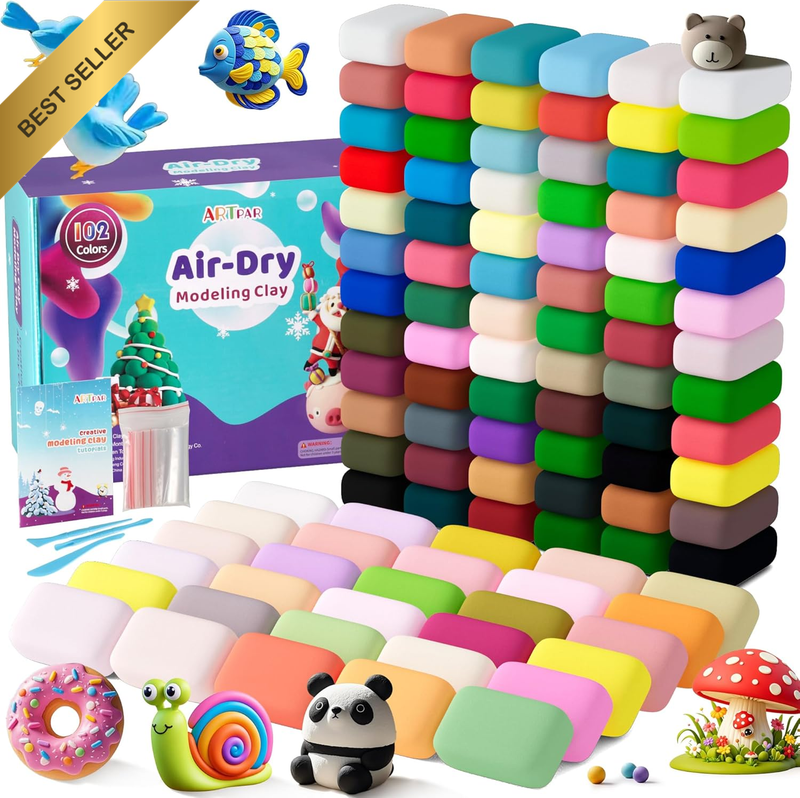Air Dry Clay 102 Colors,Modeling Magic Clay for Kids Bulk Craft Kit