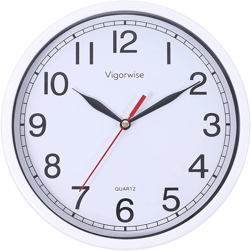 8 Inch Small Wall Clock Silent Sweep Accurate Quartz Movement Non Ticking Analog