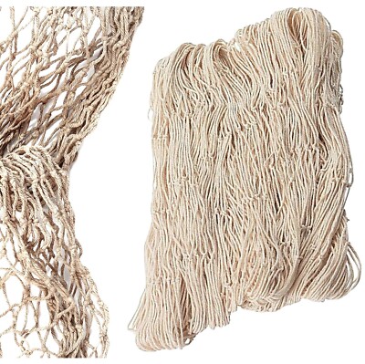 Luau Natural FISH NET NETTING Beach Pool Pirate Party Tiki Bar Decoration-6x8 ft
