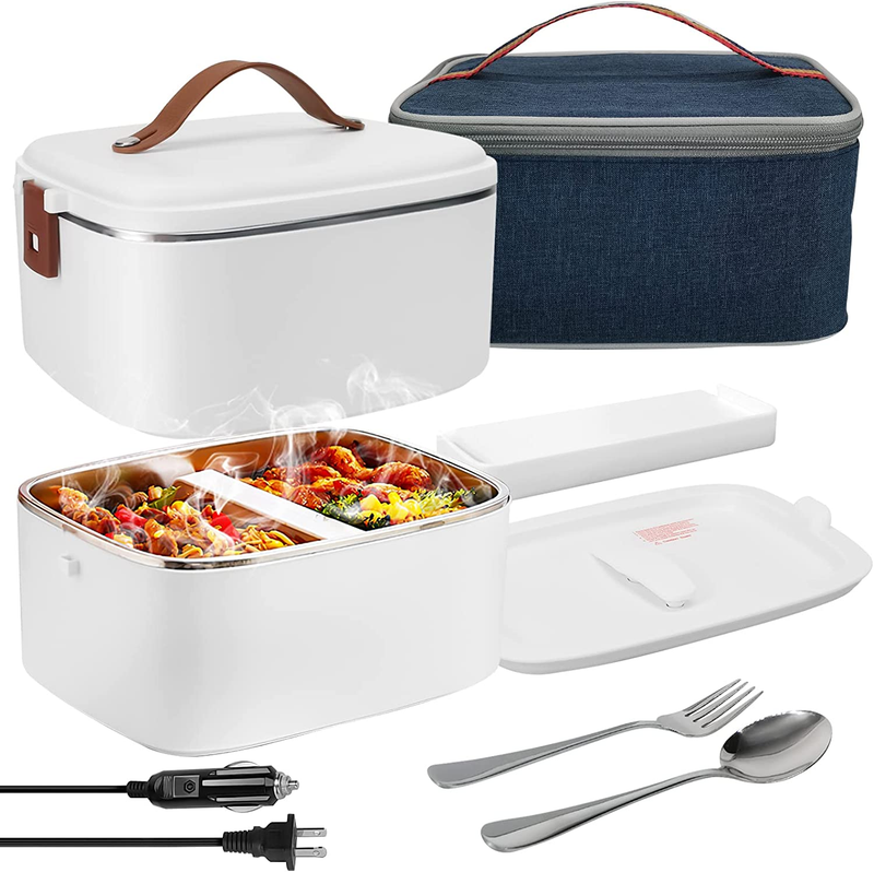 Electric Lunch Box 75W Portable Food Heated 12V 24V 110V Food Warmer Car/Truck