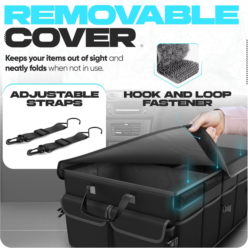 Car Trunk Organizer, Collapsible Multi Compartment Car Organizer, Foldable SUV S