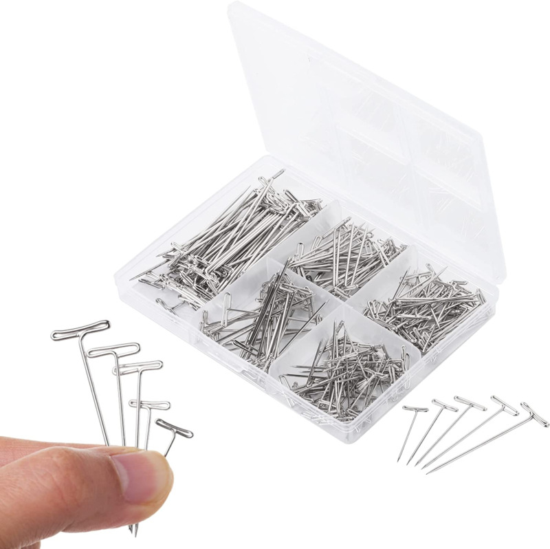 - T Pins, 220 Pack, Assorted Sizes, T-Pins, T Pins for Blocking Knitting, Wig Pi