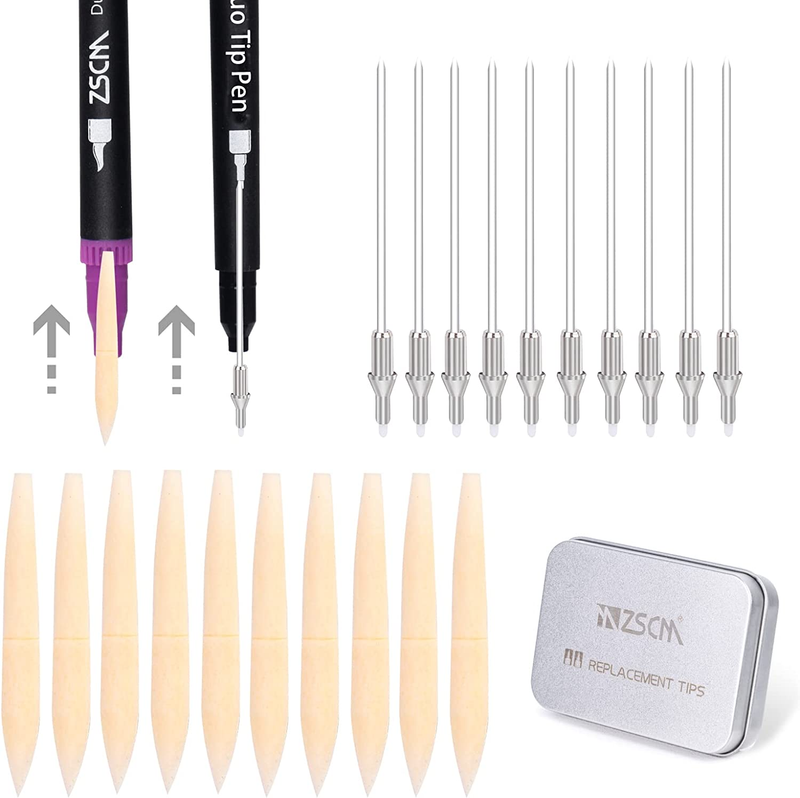 Nib Tips, Include 10 Brush Tips, 10 Fineliner Tips