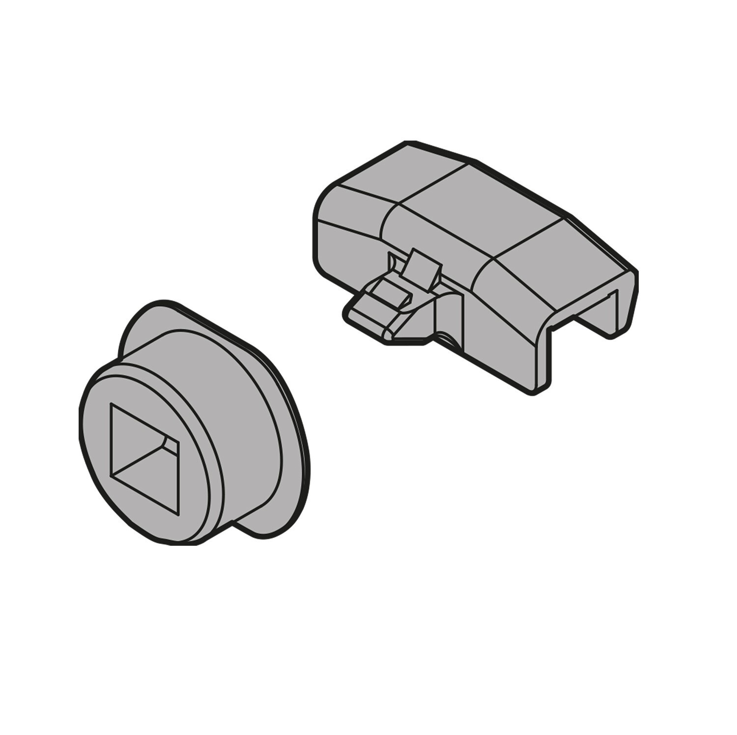 Blum Latch Set for Blum Legrabox Inner Drawer Carbon Black