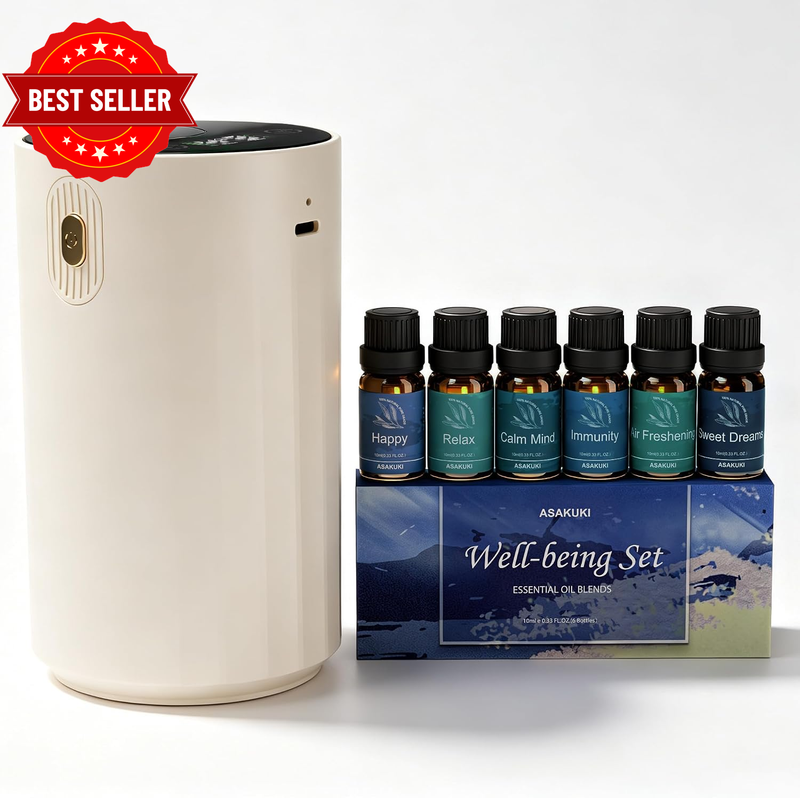 Waterless Diffuser for Home, with Essential Oil Set (Calming, Dreams, Breath, Re
