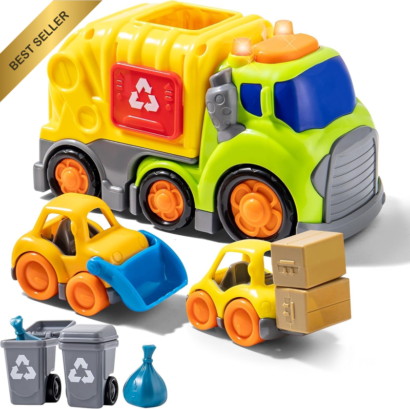 Garbage Truck for 1 2 3 Year Old Boys, 9 in 1 Trash Truck Toys Baby Toy Cars wit