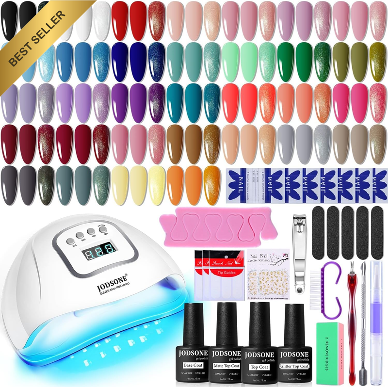 Gel Nail Polish Kit with U V Light 32 Colors  32 Colours Complete Gel Nail Kit w
