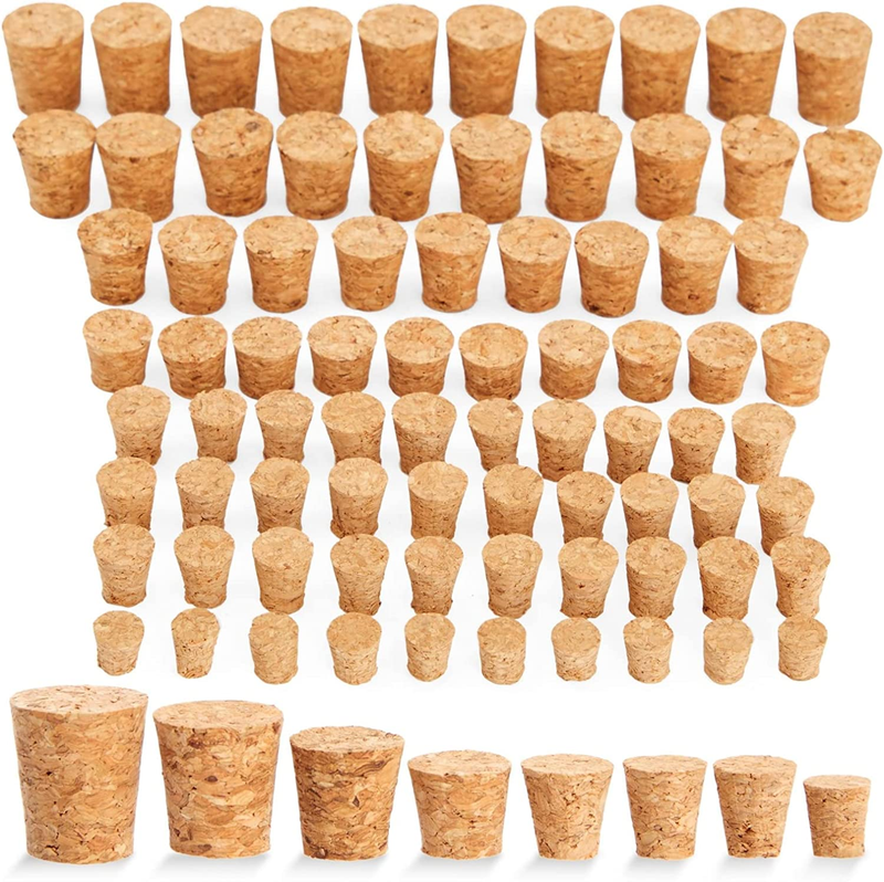 80-Pcs Small Cork Stoppers for DIY Crafts, Jars and Bottles, Replacement Mini T