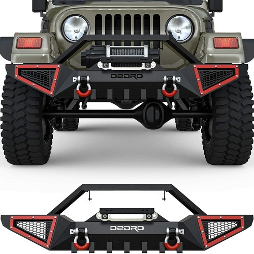 OEDRO Front Bumper for 1987-2006 Jeep Wrangler TJ & YJ w/ Winch Plate & D-Rings