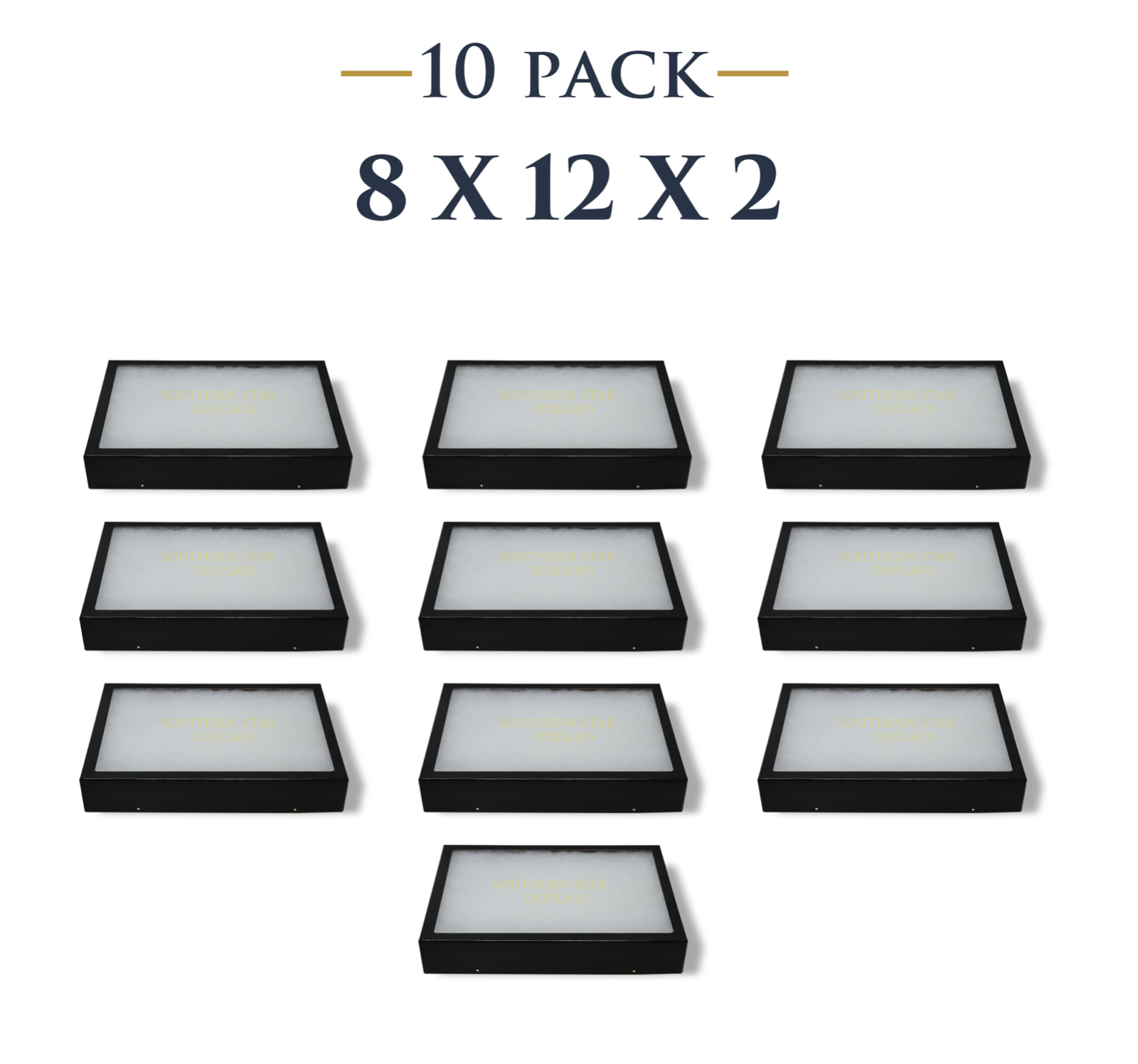 10 Pack of 8 x 12 x 2 Riker Display Cases Boxes for Collectibles Arrowheads   