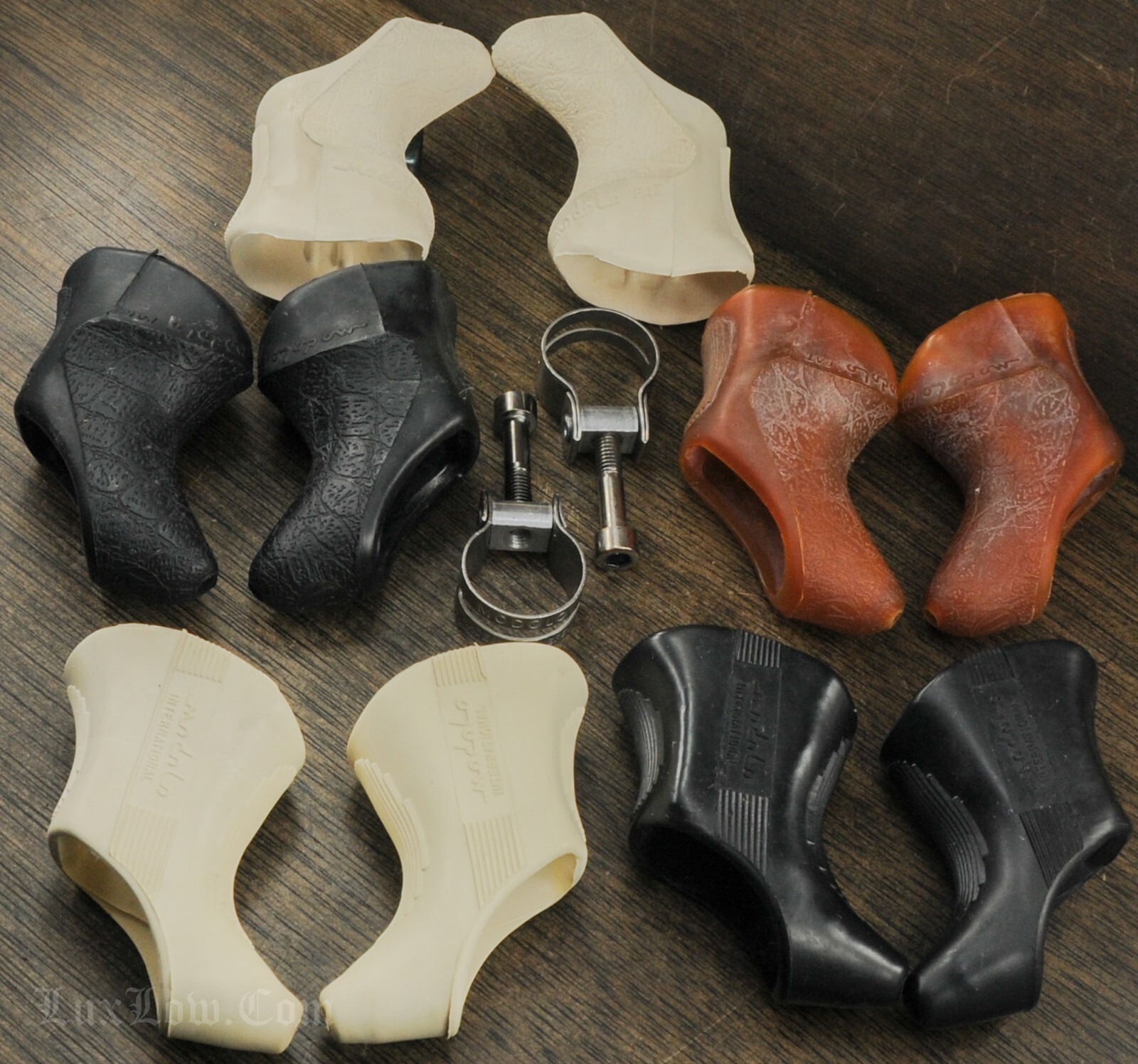 NOS Modolo Road Bike Brake Lever HOODS Gum Black White Ergo