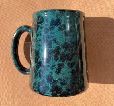 Bennington Potters Green Agate Black and Green Tankard Mug 4.25'' Made in Vermont