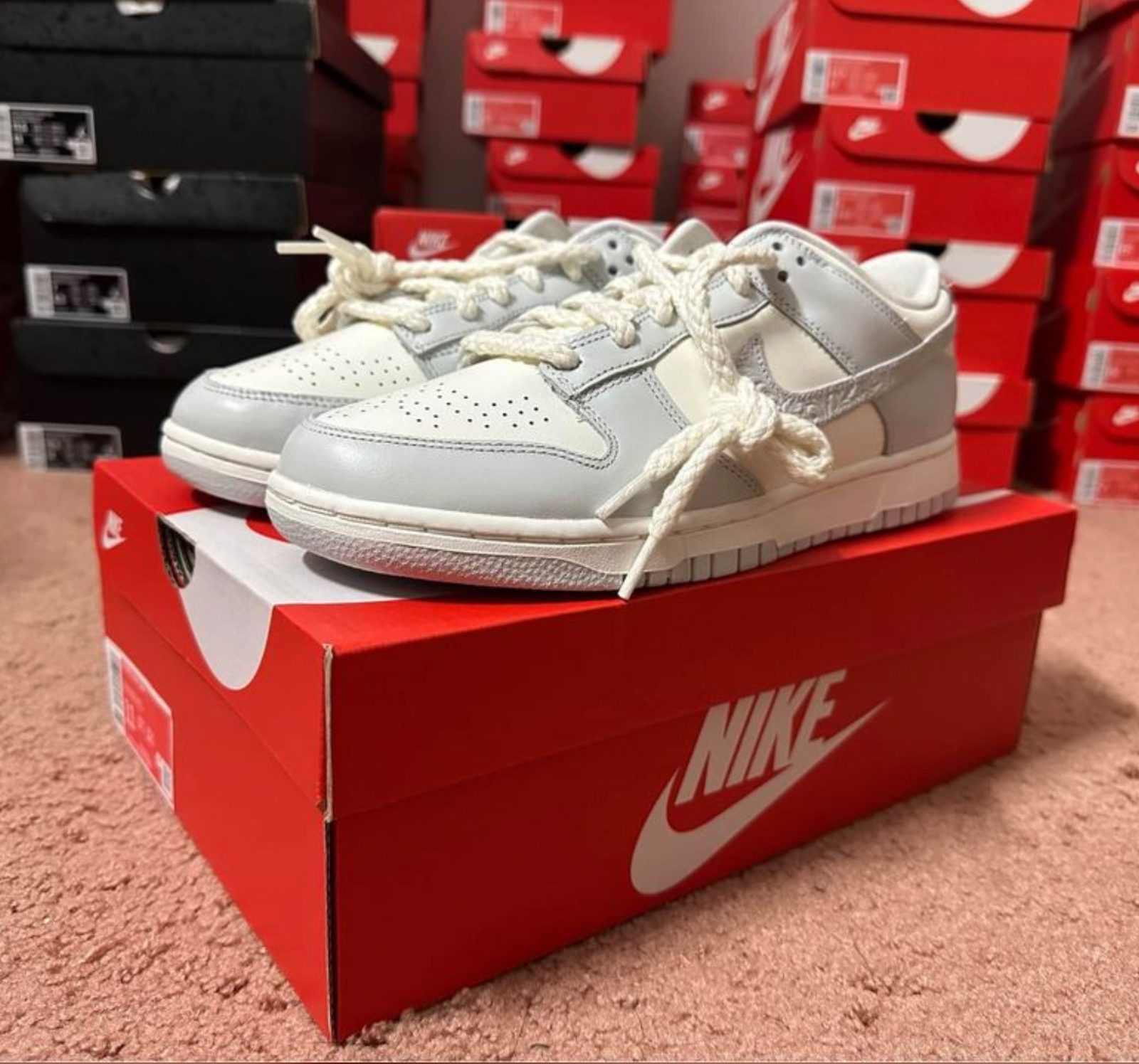 Pre-owned Nike Women's Dunk Low "needlework" Sail/aura (fj4553-133) Size 11w / 9.5m