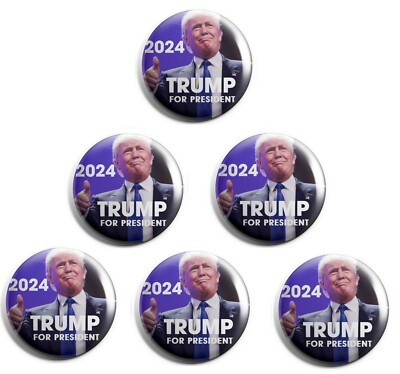 Thumbs Up Trump for President 2024 Campaign Button Set of 6 (DT-24-10-X6)