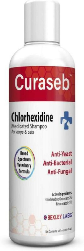 BEXLEY LABS Curaseb Antifungal  Antibacterial Chlorhexidine Shampoo for Dog  C
