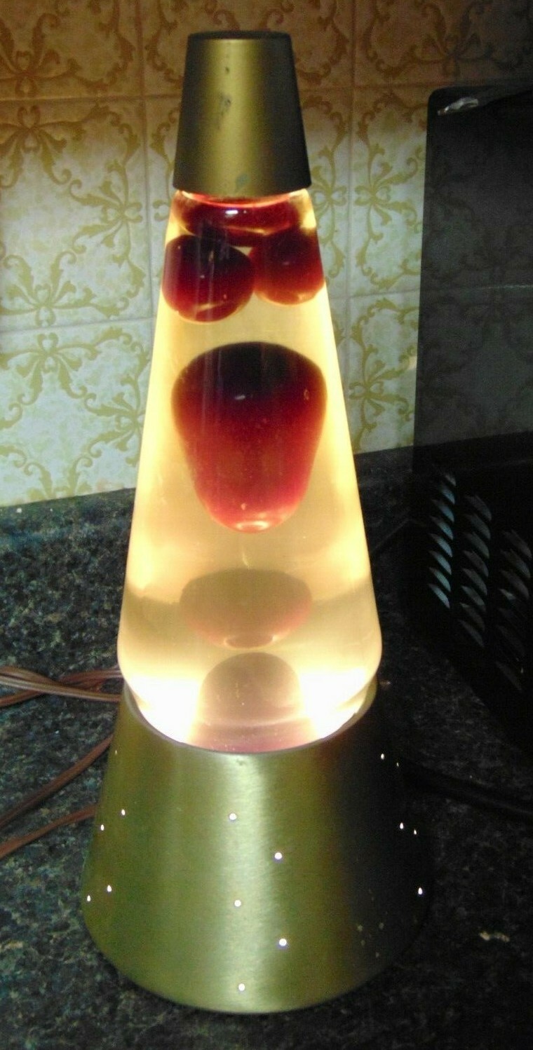 Working Retro Old Vintage 1970s Lava Lamp Starlight Century Red Gold Lite Light