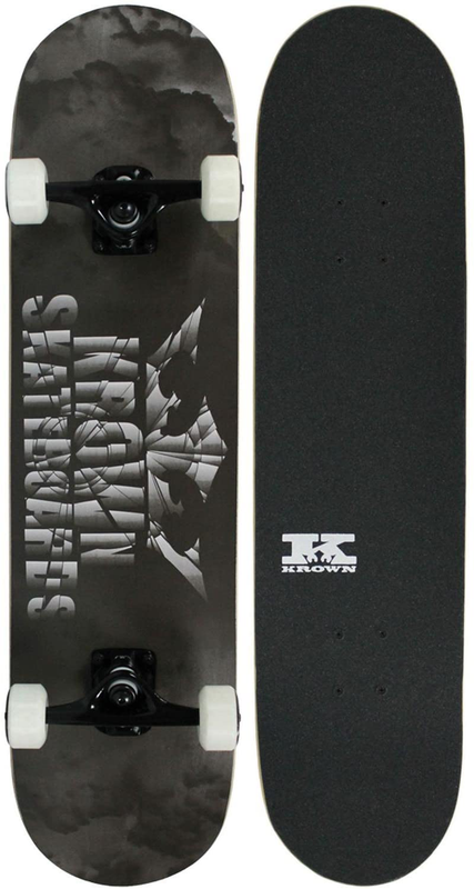 KROWN NEW Skateboard Complete 31 x 8 Concave Double Kick Maple Deck Trucks Storm