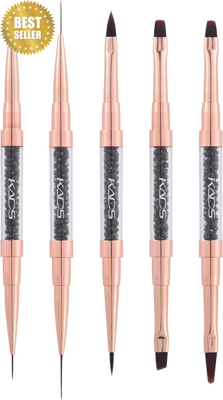 Nail Art Brusher Kit 5Pcs Professional Double-Ended Nail Brush Nail Gel Polish P