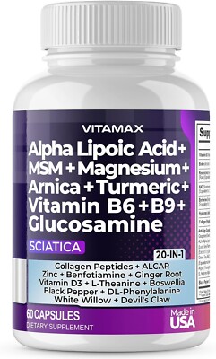 Sciatica Nerve Health Support - Sciatic Nerve Supplement - 60 Ct. (Pack of 1)