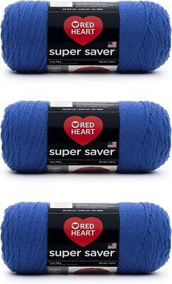 Bundle of 3 Red Heart Super Saver Yarn - Perfect for All Your Crafting Needs!