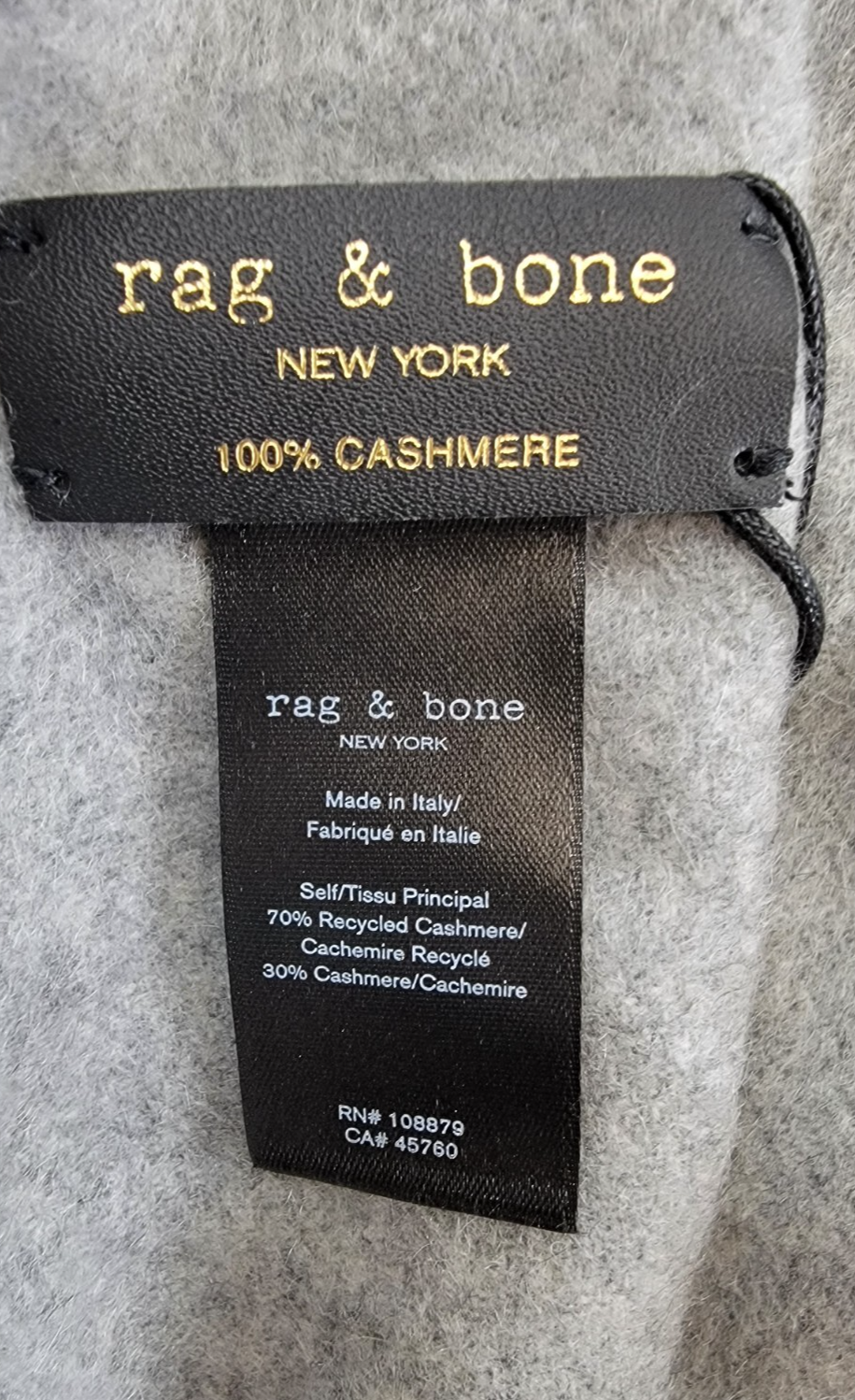 rag & bone Cashmere Poncho Women's One Size Heather Grey - Picture 8 of 14