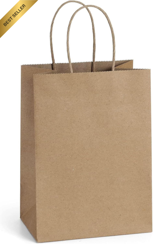 Brown Paper Bags, 18 Pack Brown Kraft Paper Gift Bags with Handles Bulk Small Si