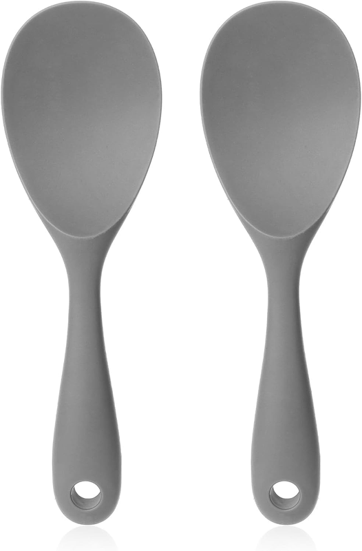 2Pcs Silicone Serving Spoons Large Non Stick Rice Paddle Spoon Scooper Spatula H
