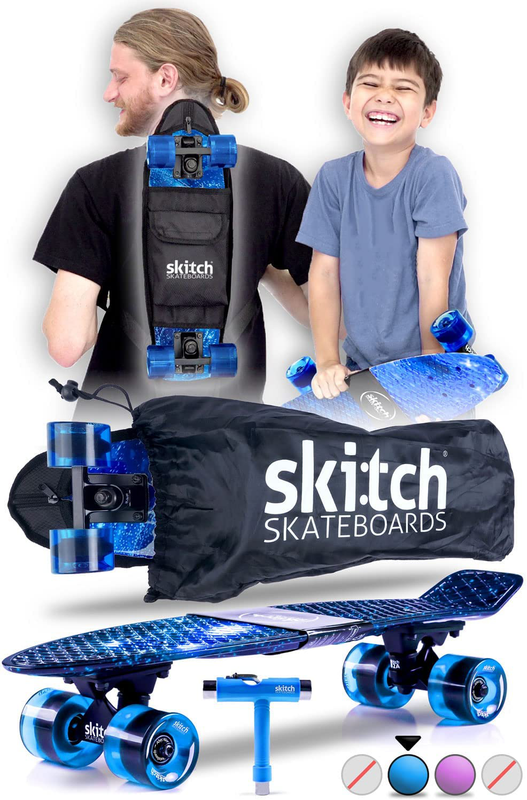SKITCH Complete Skateboard Gift Set for All Ages with 22 Inch Mini Cruiser Board