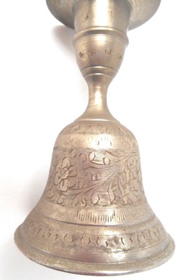 Vintage Brass Bell Candle Holder Made in Z.Y. India 4