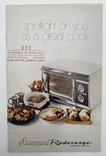 Amana Radarange Microwave Oven Advert Recipes Vtg 1970s