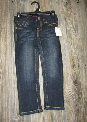 NWT Girls Size 4 Freestyle Revolution Dark Wash Skinny Jeans Pants 