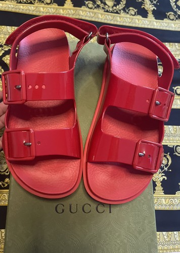 Pre-owned Gucci In Box 100% Authentic  Mini Double Sandal Red 36