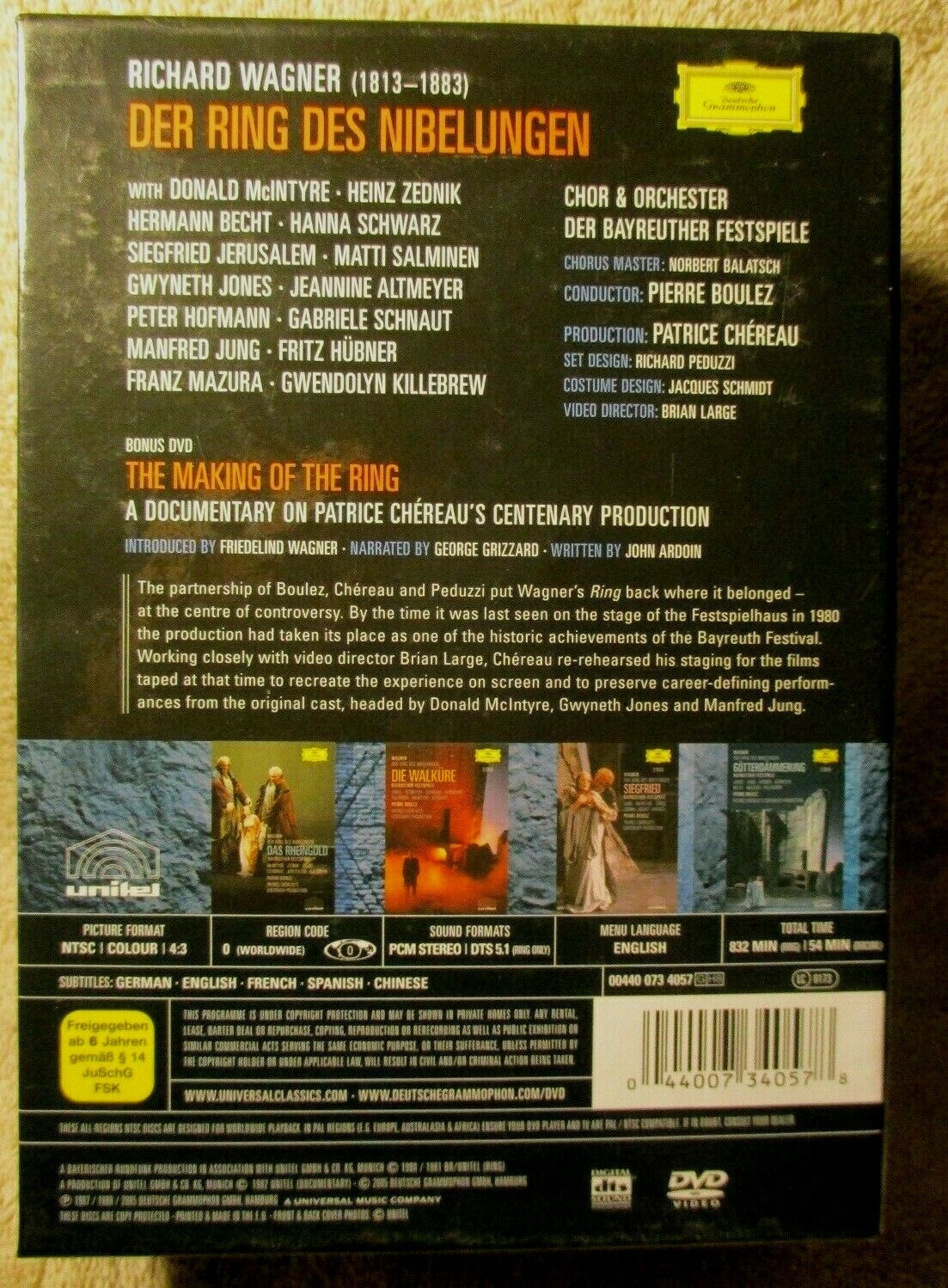 Wagner - Der Ring Des Nibelungen (DVD, 2005)-Bayreuth-Pierre Boulez