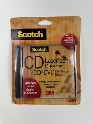 2004 3M Scotch Laser Lens Cleaner Disc Rare, New & Sealed for CD & DVD AV101