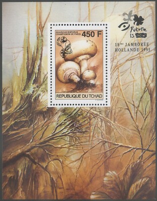 Chad 1996 MNH** Mushrooms/Fungi/Portobello Mushroom/Agaricus Bisporus/Scouts MS
