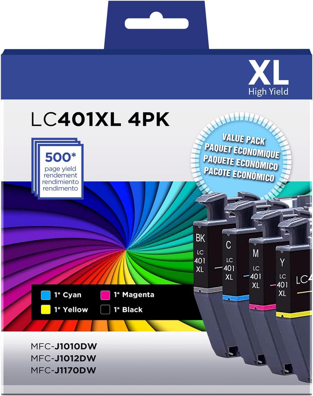 LC401XL Ink Cartridge Replacement for Brother LC401 LC401XL Ink Cartridges Work