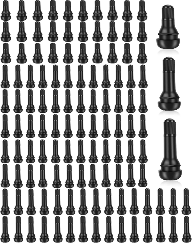 120pcs Tire Valve Stems - Rubber Snap-in Valves, Tubeless Valve Stems Suit for 0