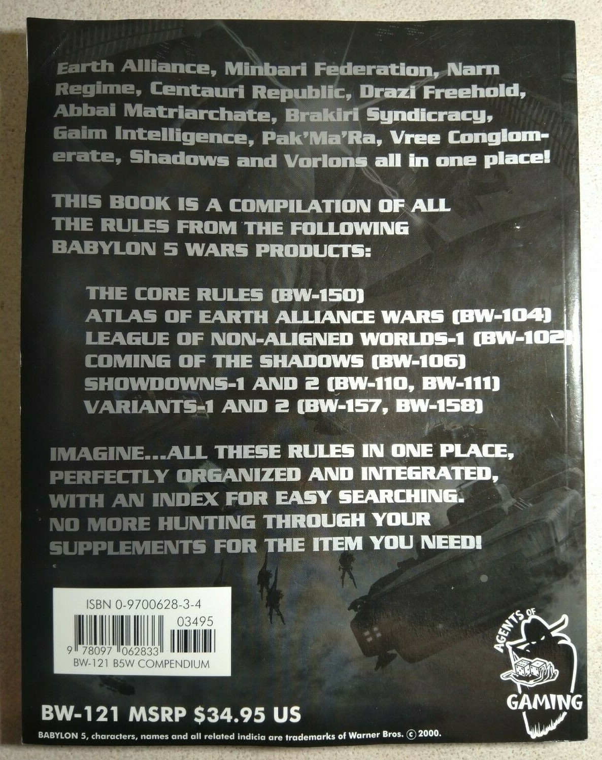Babylon 5 Wars 2nd Edition Rules Compendium - BW-121 AoG Inc. - Reading Copy