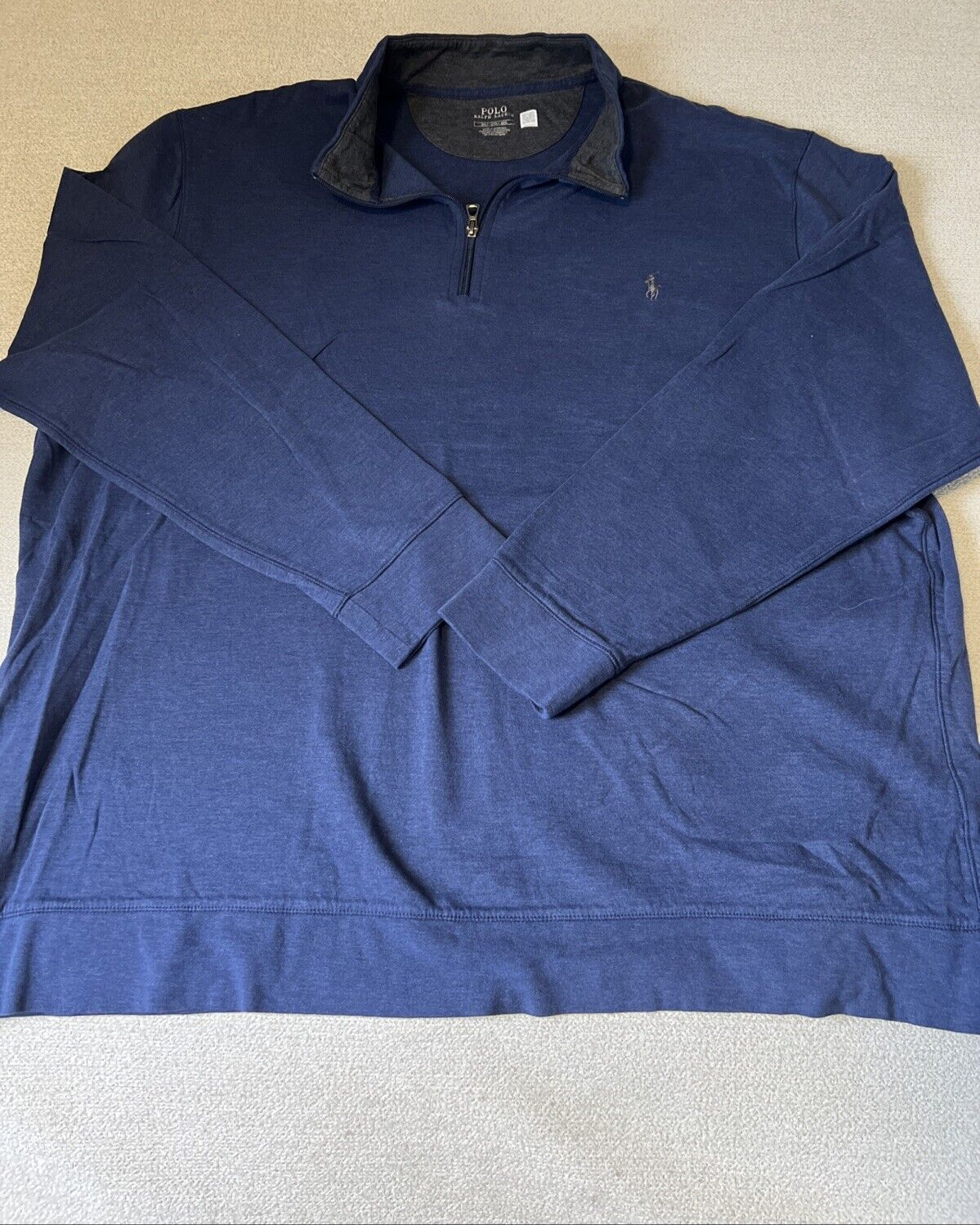 Ralph Lauren スウェット Polo Ralph Lauren Sweater Men 3XLT Blue Half Zip Cotton RN