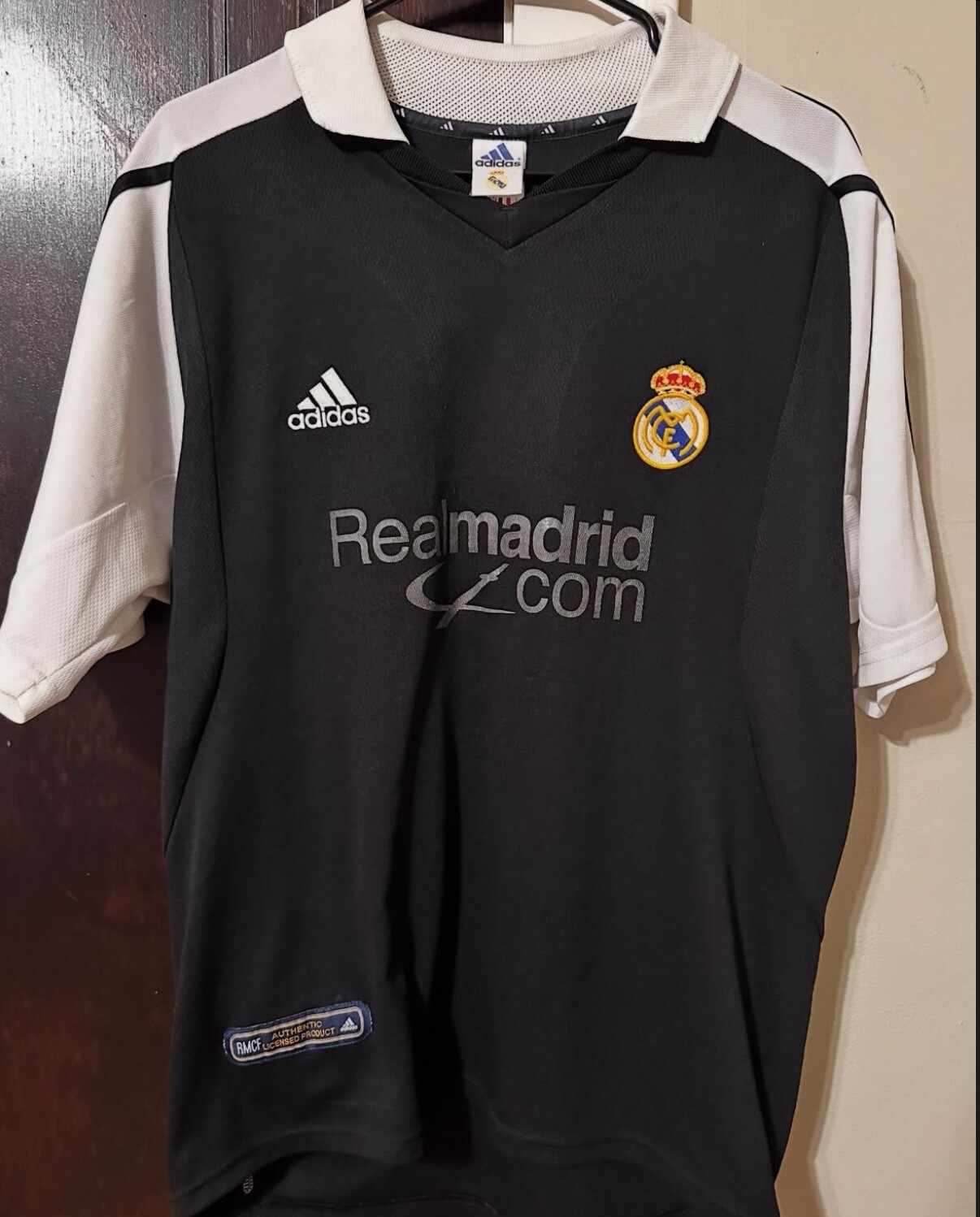 Real Madrid 2002年記念ポロシャツ 黒 2001-02 Real Madrid Centenary Away Shirt - 5/10 - (S)