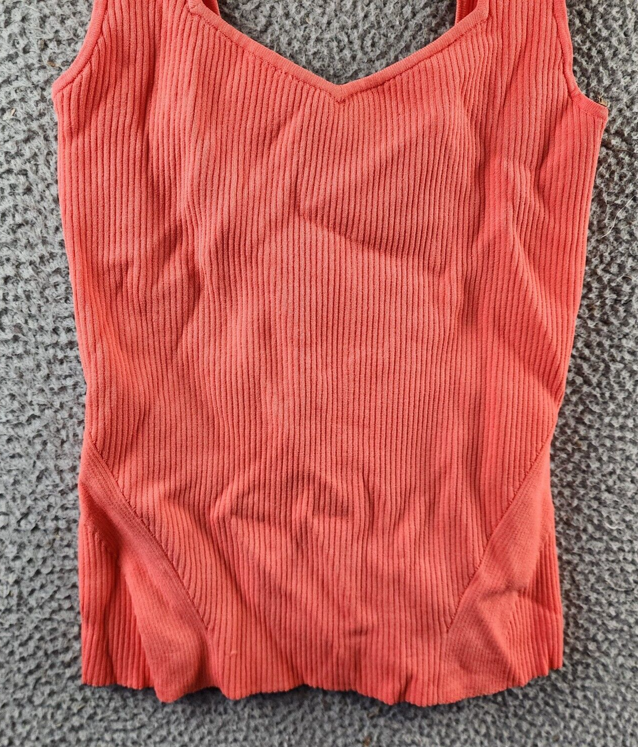 rag & bone Asher Ribbed Viscose Tank Top Women's M Coral Sleeveless Pullover~ - Picture 4 of 14