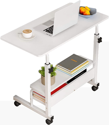 Adjustable Height Mobile Computer Desk for Small Space Rolling